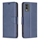 For Nokia C32 Lambskin Texture Pure Color Flip Leather Phone Case(Blue) - 1