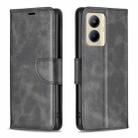 For Realme C33 Lambskin Texture Pure Color Flip Leather Phone Case(Black) - 1