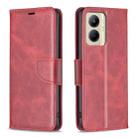 For Realme C33 Lambskin Texture Pure Color Flip Leather Phone Case(Red) - 1