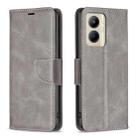 For Realme C33 Lambskin Texture Pure Color Flip Leather Phone Case(Grey) - 1