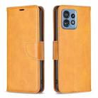 For Motorola Edge 40 Pro 5G / Moto X40 / X40 Pro Lambskin Texture Pure Color Flip Leather Phone Case(Yellow) - 1