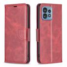 For Motorola Edge 40 Pro 5G / Moto X40 / X40 Pro Lambskin Texture Pure Color Flip Leather Phone Case(Red) - 1