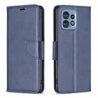 For Motorola Edge 40 Pro 5G / Moto X40 / X40 Pro Lambskin Texture Pure Color Flip Leather Phone Case(Blue) - 1