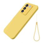 For vivo V27 / V27 Pro / S16 / S16 Pro Pure Color Liquid Silicone Shockproof Phone Case(Yellow) - 1