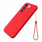 For vivo V27 / V27 Pro / S16 / S16 Pro Pure Color Liquid Silicone Shockproof Phone Case(Red) - 1