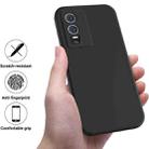 For vivo Y76 5G / Y76s Pure Color Liquid Silicone Shockproof Phone Case(Black) - 2