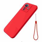 Pure Color Liquid Silicone Shockproof Phone Case For vivo Y77 5G Global / Y77e / IQOO Z6 Lite 5G(Red) - 1