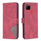 For Nokia C12 Magnetic Buckle Rhombus Texture Leather Phone Case(Red) - 1