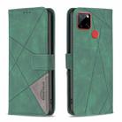 For Nokia C12 Magnetic Buckle Rhombus Texture Leather Phone Case(Green) - 1