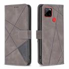 For Nokia C12 Magnetic Buckle Rhombus Texture Leather Phone Case(Grey) - 1