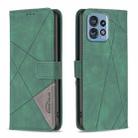 For Motorola Edge 40 Pro 5G / Moto X40 / X40 Pro Magnetic Buckle Rhombus Texture Leather Phone Case(Green) - 1