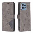 For Motorola Edge 40 Pro 5G / Moto X40 / X40 Pro Magnetic Buckle Rhombus Texture Leather Phone Case(Grey) - 1