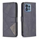 For Motorola Edge 40 Pro 5G / Moto X40 / X40 Pro Magnetic Buckle Rhombus Texture Leather Phone Case(Black) - 1