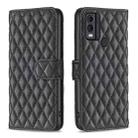 For Nokia C22 Diamond Lattice Wallet Flip Leather Phone Case(Black) - 1