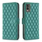 For Nokia C32 Diamond Lattice Wallet Flip Leather Phone Case(Green) - 1