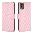 For Nokia C32 Diamond Lattice Wallet Flip Leather Phone Case(Pink) - 1