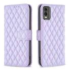 For Nokia C32 Diamond Lattice Wallet Flip Leather Phone Case(Purple) - 1