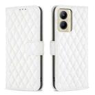 For Realme C33 Diamond Lattice Wallet Flip Leather Phone Case(White) - 1