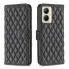 For Realme C33 Diamond Lattice Wallet Flip Leather Phone Case(Black) - 1