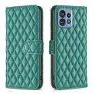 For Motorola Edge 40 Pro 5G / Moto X40 / X40 Pro Diamond Lattice Wallet Flip Leather Phone Case(Green) - 1