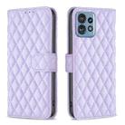 For Motorola Edge 40 Pro 5G / Moto X40 / X40 Pro Diamond Lattice Wallet Flip Leather Phone Case(Purple) - 1