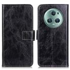 For Honor Magic5 Pro Retro Crazy Horse Texture Flip Leather Phone Case(Black) - 1