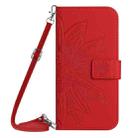 For Xiaomi 13 Ultra HT04 Skin Feel Sun Flower Embossed Flip Leather Phone Case with Lanyard(Red) - 2