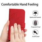 For Xiaomi 13 Ultra HT04 Skin Feel Sun Flower Embossed Flip Leather Phone Case with Lanyard(Red) - 4