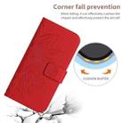 For Xiaomi 13 Ultra HT04 Skin Feel Sun Flower Embossed Flip Leather Phone Case with Lanyard(Red) - 5