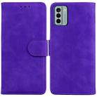 For Nokia G22 Skin Feel Pure Color Flip Leather Phone Case(Purple) - 1