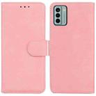 For Nokia G22 Skin Feel Pure Color Flip Leather Phone Case(Pink) - 1