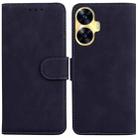 For Realme C55 Skin Feel Pure Color Flip Leather Phone Case(Black) - 1