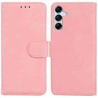 For Samsung Galaxy M14 Skin Feel Pure Color Flip Leather Phone Case(Pink) - 1