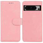 For Google Pixel 8 Pro Skin Feel Pure Color Flip Leather Phone Case(Pink) - 1