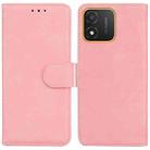 For Honor X5 Skin Feel Pure Color Flip Leather Phone Case(Pink) - 1