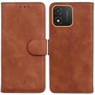 For Honor X5 Skin Feel Pure Color Flip Leather Phone Case(Brown) - 1