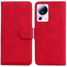 For Xiaomi 13 Lite / Civi 2 Skin Feel Pure Color Flip Leather Phone Case(Red) - 1