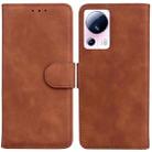 For Xiaomi 13 Lite / Civi 2 Skin Feel Pure Color Flip Leather Phone Case(Brown) - 1