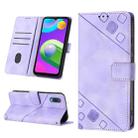 For Samsung Galaxy A02 / M02 Skin-feel Embossed Leather Phone Case(Light Purple) - 1