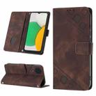 For Samsung Galaxy A03 Core Skin-feel Embossed Leather Phone Case(Brown) - 1