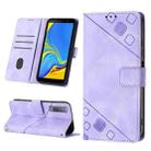 For Samsung Galaxy A7 2018 Skin-feel Embossed Leather Phone Case(Light Purple) - 1