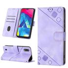 For Samsung Galaxy A10 / M10 Skin-feel Embossed Leather Phone Case(Light Purple) - 1