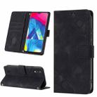 For Samsung Galaxy A10 / M10 Skin-feel Embossed Leather Phone Case(Black) - 1