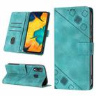 For Samsung Galaxy A30 / A20 / M10s Skin-feel Embossed Leather Phone Case(Green) - 1