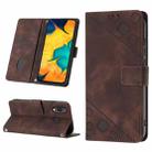For Samsung Galaxy A30 / A20 / M10s Skin-feel Embossed Leather Phone Case(Brown) - 1