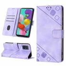 For Samsung Galaxy A51 / M40s Skin-feel Embossed Leather Phone Case(Light Purple) - 1