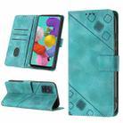For Samsung Galaxy A51 / M40s Skin-feel Embossed Leather Phone Case(Green) - 1
