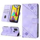 For Samsung Galaxy M31 / F41 / M21s Skin-feel Embossed Leather Phone Case(Light Purple) - 1