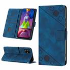 For Samsung Galaxy M51 Skin-feel Embossed Leather Phone Case(Blue) - 1