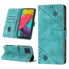 For Samsung Galaxy M53 5G Skin-feel Embossed Leather Phone Case(Green) - 1